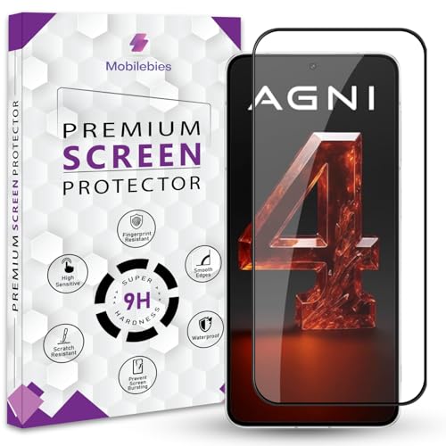 Image of Premium Tempered Glass Screen Protector Guard For Lava Agni 4 5G (6.67 Inch, Pack of 1) | Edge to Edge Coverage With Easy to installation kit