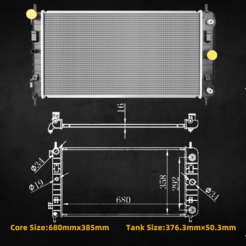 Image of DWVO Radiator Compatible with 2004-2010 Chevrolet Malibu 2005-2010 Pontiac G6 2007-2008 Saturn Aura 3.5L 3.9L V6 CU2727