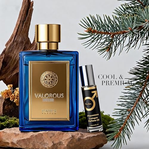 Image of AFLUXE Valorous Heroes Eau de Parfum for Men, Oud and Vanilla Inspired Fragrance, Floral Mint Opening, Warm Spice Base, Niche Style Scent, Fragrance Pheromone