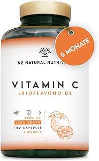 VITAMIN C HOCHDOSIERT 1000mg + Bioflavonoide - Ascorbinsäure - Natürliches Vit C Komplex - Müdigkeit und Erschöpfung - Lab...