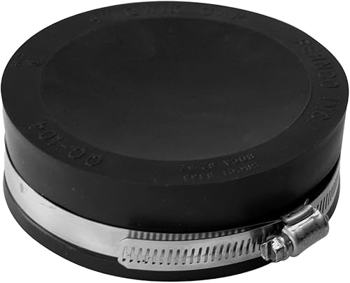 Miniatura 2 de Fernco QC-104 - Tapón flexible de PVC de 4 pulgadas con abrazaderas de acero inoxidable, color negro