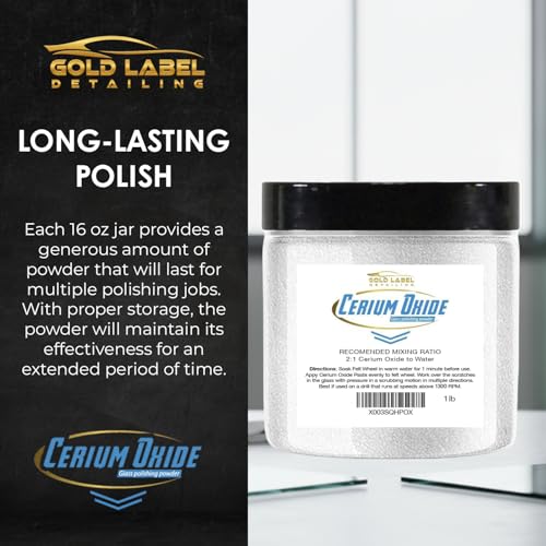 Image of Optical Grade Cerium Oxide Glass Repair Powder 1lb Jar | Glass Window and Windshield Repair | Optical Grade, for use with Camera, Scope, Binocular Lens | Remove Scratches and Scuffs (1lb Jar)