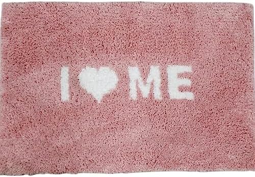 EDELWEISS Bathroom Rugs, 20"x32" Heart Bath Mat, Soft Plush Fluffy Bath Mat Preppy Rug Heart Rug Non Slip Washable Rug for Bathroom Shower