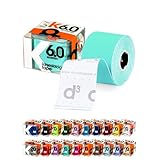 d3 K6.0 Kinesiology Tape 2in x 20ft Spearmint - 1 Roll Uncut Latex-Free Hypoallergenic Kinetic Joint Muscle Sports Physio Medical Injury Support Strapping & Blister Prevention