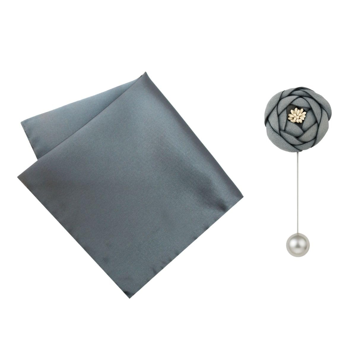 leonardi Best Pocket Square and Lapel Pin Combo for Men | Microfiber Pocket Square 30x30 cm | Metal Flower Lapel Pin | Pack of 2-picture-36