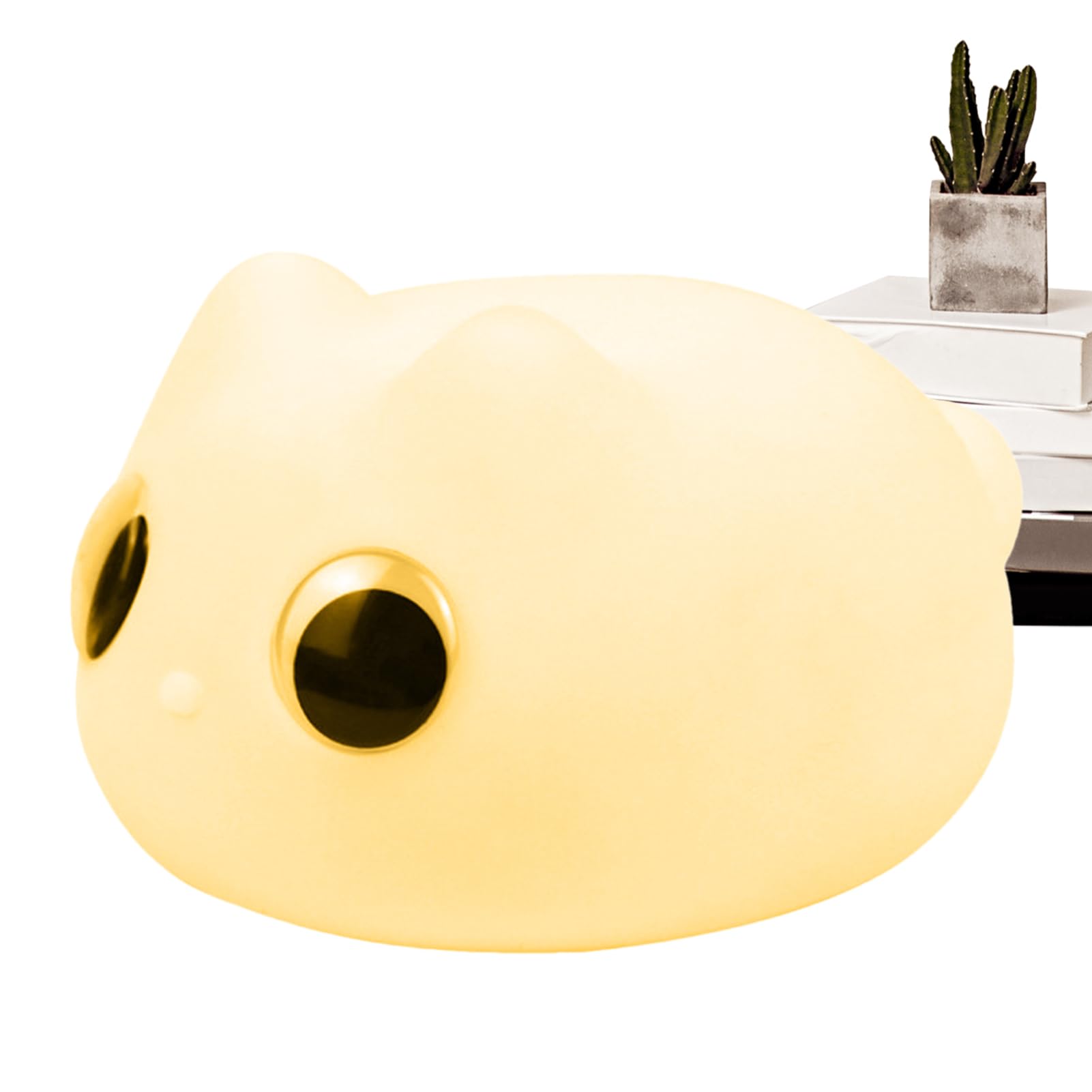 Teksome Luz nocturna para niños, lámpara de escritorio de gato, luz nocturna de silicona recargable, bonita lámpara de mesa, lámpara de mesita de noche, decoración de habitación de guardería