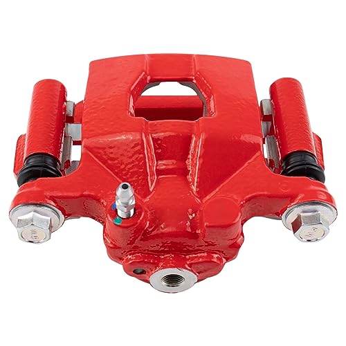 Image of TRQ Rear Left Brake Caliper w /Bracket Performance Red Drivers Side | For 2002-2018 Nissan Altima 2003-2007 Maxima