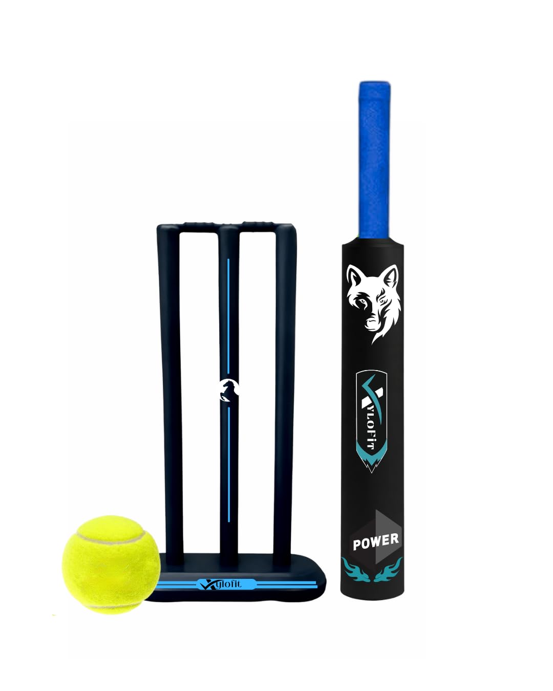 (Size – 3) Heavy Grade Strong Plastic Cricket Bat with Wicket Set for Boys/Girls & 1 Tennis Ball for Kids (Age 6-10 Year Old Kids) Strong Plastic | Black | Junior Size-picture-27