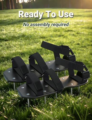 image for MILLUXXi Lawn Aerator Shoes with Hook & Loop Straps for Effectively Ae
