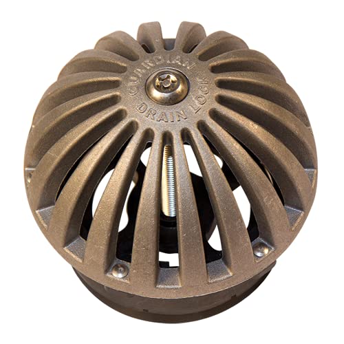Guardian Drain Lock 4in - Commercial Floor Sink Dome Drain Strainer, Bronze Finish, Stainless Steel