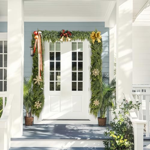 Guirlande de Noël en cèdre sans entretien pour décoration intérieure ext - 6