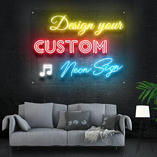 Image of Custom Neon Sign, Custom LED Neon Sign Customizable for Wedding Bar Salon Beauty Business Light Up Name Sign, Personalized Neon Light Suitable for Events Birthday Gifts Decorations