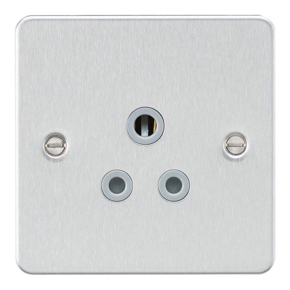 Knightsbridge FP5ABCG Flat Plate Unswitched Socket, Silver — image 1
