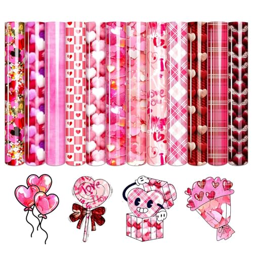 Tintnut 24 Valentine's Day Heat Transfer Vinyl - 12 Sheets