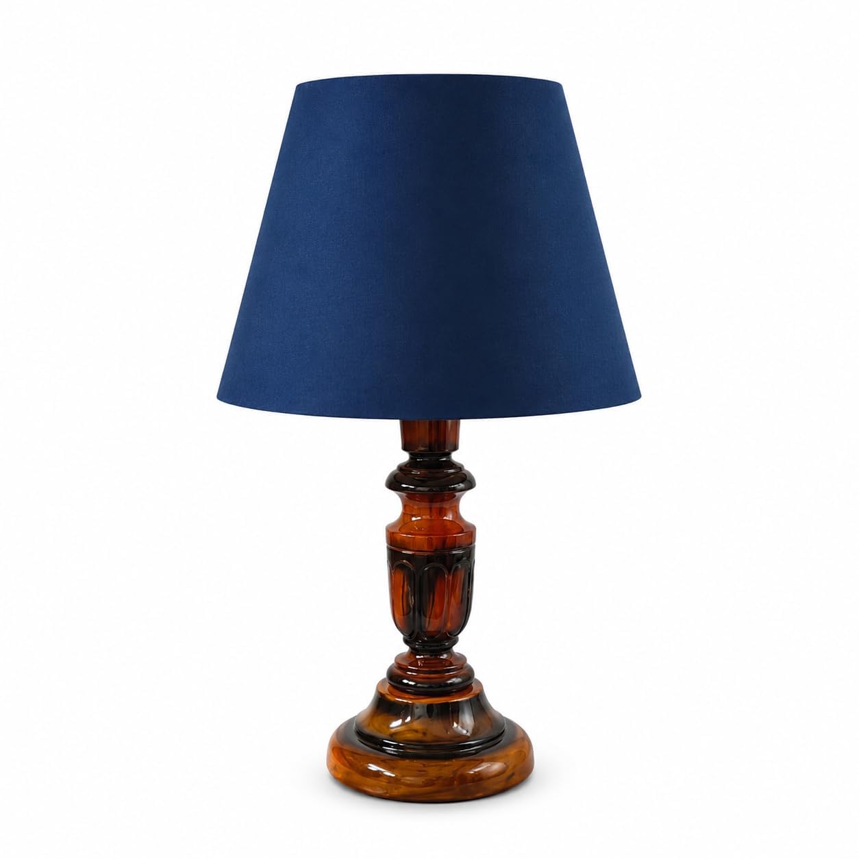 Wooden Table Lamp with Fabric Shade Decorative Bedside Night Lamp for Bedroom Living Room Study Office Hotel Home Decor E27 (Blue)-picture-15