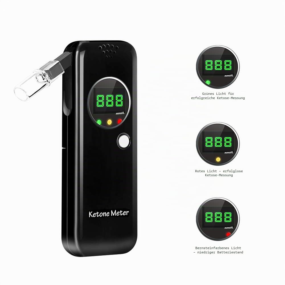 Ketone Atemanalysator, Ketonmessgerät mit 3 LED-Anzeigen für ketogene Diättests