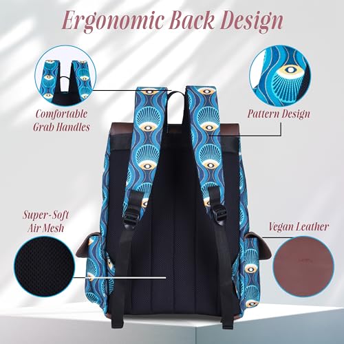 Image of Protecta Prisma Floral Printed Laptop Backpacks for Women and Men Fits 16Inch MacBooks Water-Repellent Bag for Office Collage and Travelling Print Padded Sleeve Lightweight Durable Design 18L