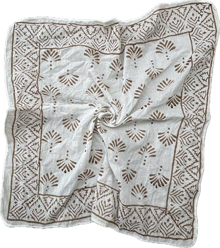Cotton Hand Block Bandanas for Women - Handprinted Paisley Design Premium Kerchiefs for Men and Women - Handmade Organic Cotton Bandanas for Women - Exceptional Design High-Grade Boho Chic4