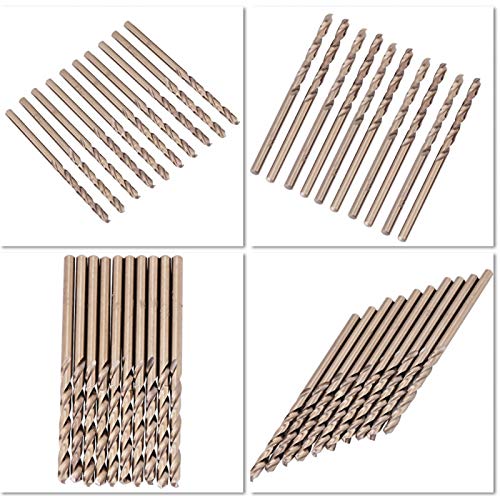 Hilitand 10pcs M35 HSS Cobalt Drill Bits, 2mm HSS-CO Drill Bits Set, Twist Drill Bits, for Drilling on Stainless Steel