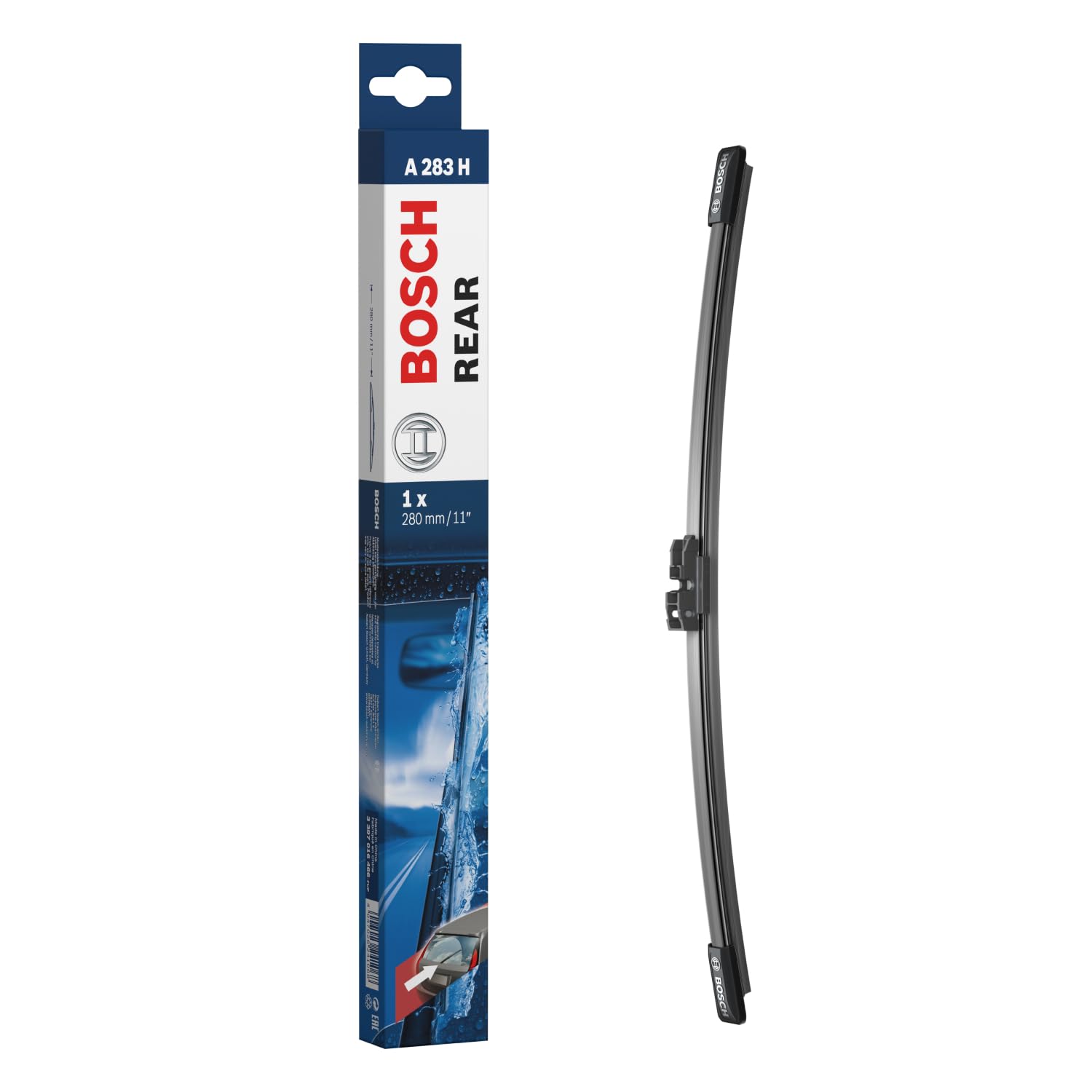 Bosch Rear Wiper A 283 H - Excellent Cleaning Performance - Replacement Blade for Back Windscreen - 1 Blade, 280mm
