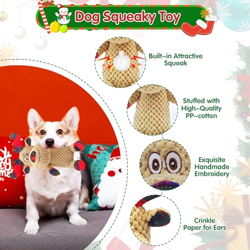 Juguete de peluche con sonido para perro estilo reno miniatura 2