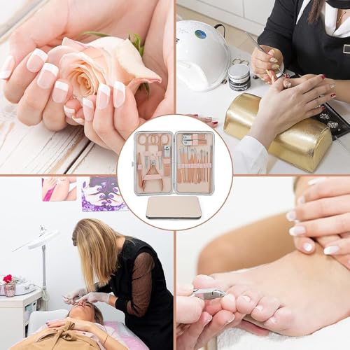 Image of Manicure Kit, pedicure tools for feet, Nail Clipper, Manicure Pedicure kit for women and Men, 18 Pieces,Perfect Gifts for Women and Men (Essentials) (Pink)