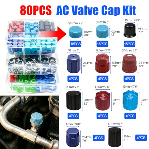 Image of TWTADE 7 Set Car A /C Repair Kit - R134A Valve Core Remover Installer Tool Kit, AC Valve Core & Valve Cap Kit, AC Gasket Seal & O Ring, A /C Fuel Line Disconnect Tool for Air Conditioner System