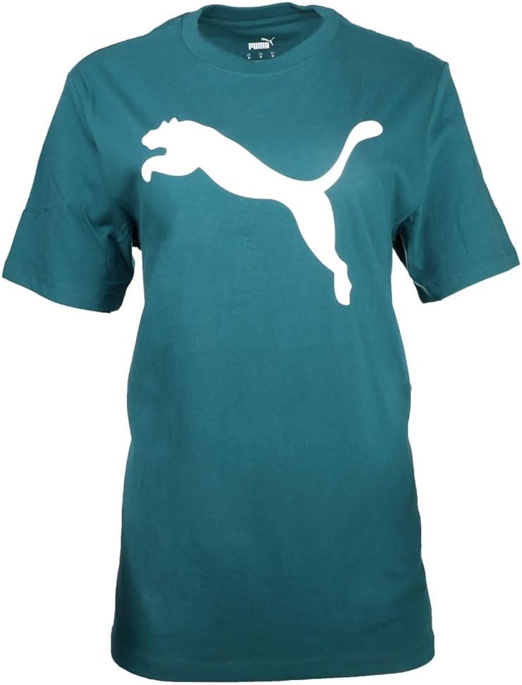 PUMA Womens Essentials Cat Logo Crew Neck Short Sleeve Casual Tops Casual - Blue