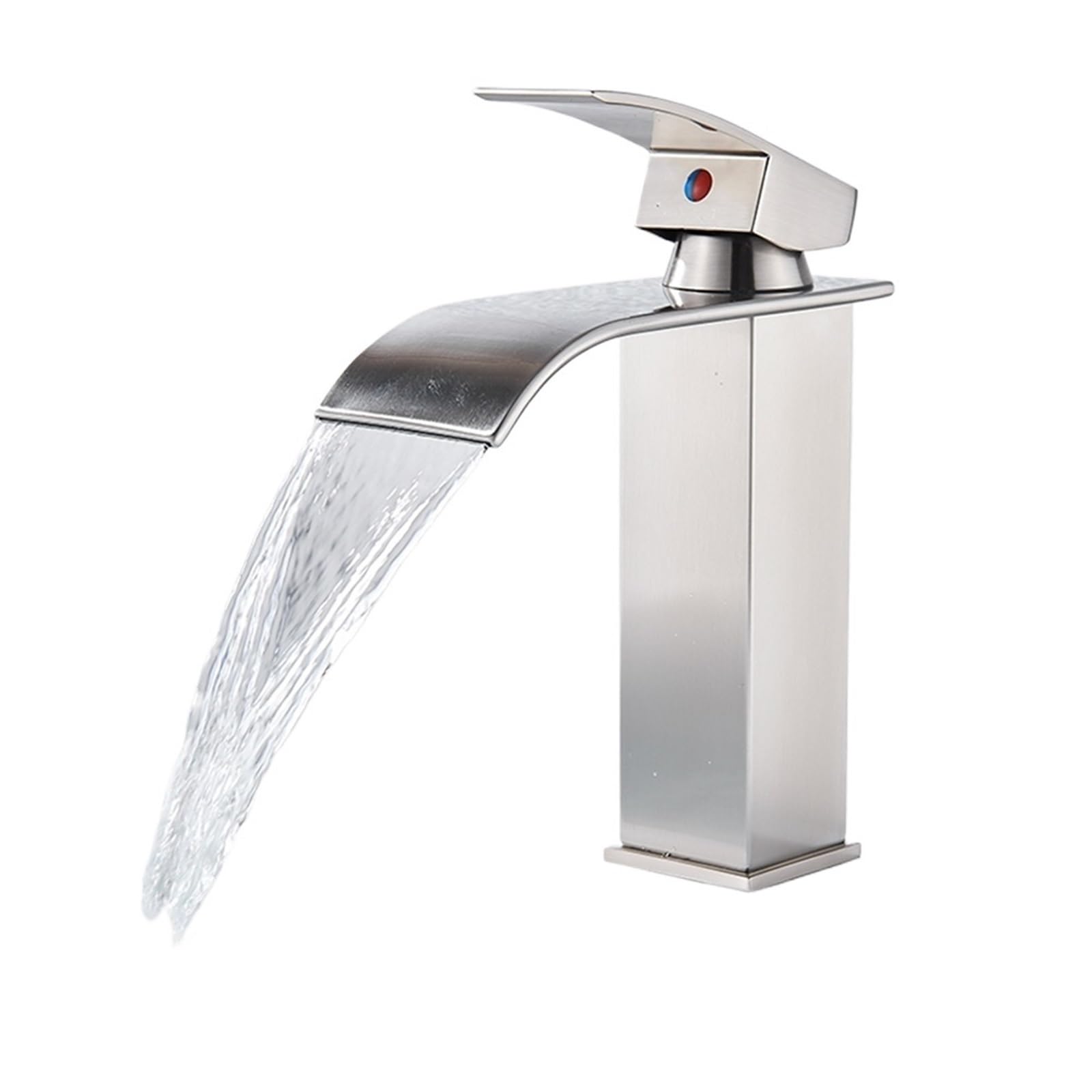 Robinet de lavabo cascade noir en laiton brossé pour salle de bains