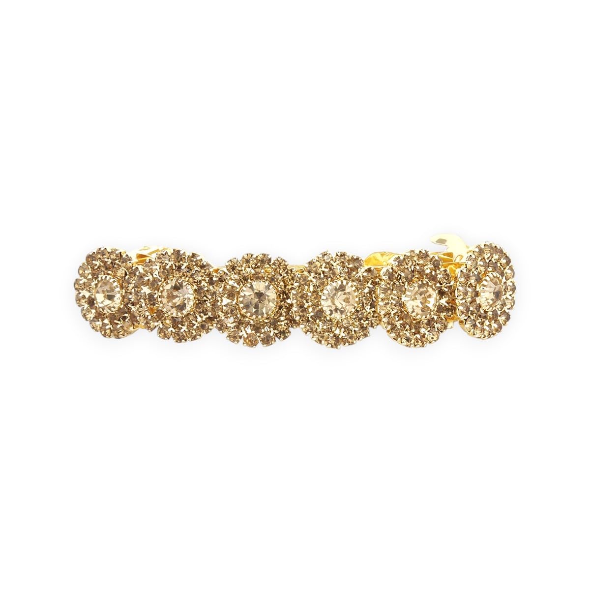 Gold Plated Sparkling Rhinestones Embedded Shiny Fancy Design Hair Barrette/Hair Clutch/Hair Clip for Women and Girls/Bun & Hair accessories for women Pack of 1-image-12