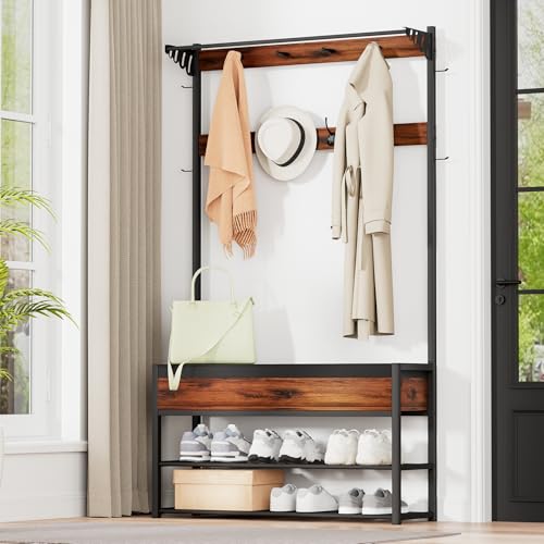 SXTXOZ Garderobenständer mit Schuhablage, Garderobe mit...