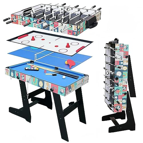 4 in 1 Multifunktionstisch Spieltisch Klappbar Tischkicker Spieletisch Multi Spieltisch Kicker Tischfußball Billardtisch Hockeytisch Tischtennistisch Geburtstag Weihnachten Geschenke 121.5x61x81.5CM 4 in 1 Multifunktionstisch Spieltisch Klappbar Tischkicker Spieletisch Multi Spieltisch Kicker Tischfußball Billardtisch Hockeytisch Tischtennistisch Geburtstag Weihnachten Geschenke 121.5x61x81.5CM
