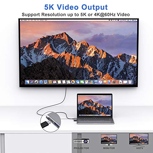 Usb C Adapter For Macbook Pro/Macbook Air M1 2020 2019 2018 13" 15" 16", 6 In 1 Usb-C Hub Macbook Pro Accessories With 3 Usb 3.0 Ports,Usb C To Sd/Tf Card Reader And 100W Thunderbolt 3 Pd Port #TOP5