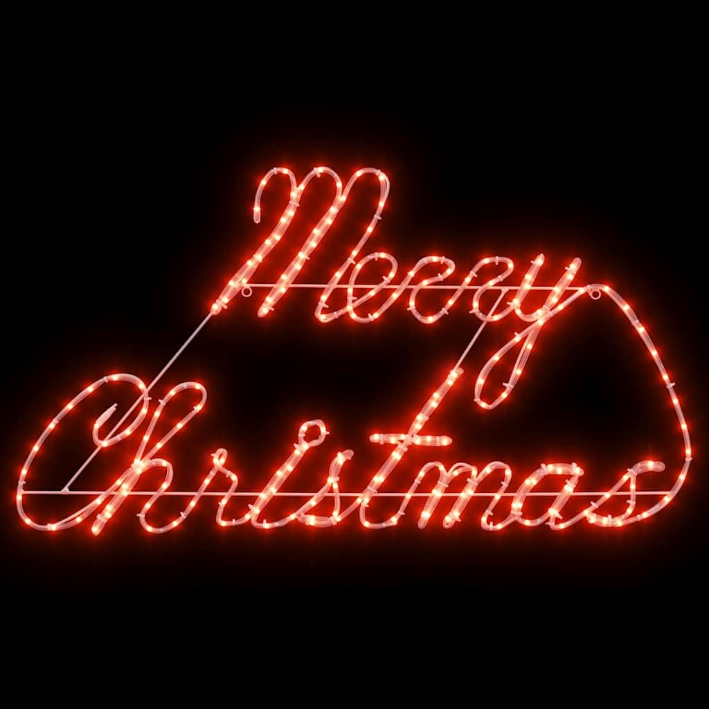 Weihnachtsschild mit 216 LEDs Rot aus Eisen 99 x 55 x 13 cm für Innen und Außen, festliche Weihnachtsbeleuchtung mit Lichtschläuchen, wetterfest