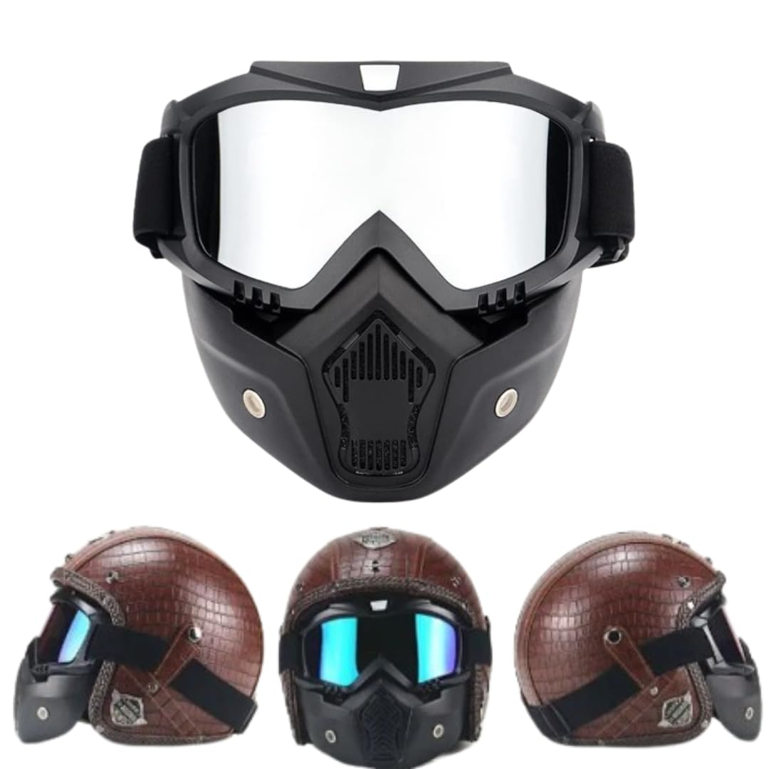 ELTRON TURBO Goggles & Mask (Silver) Adjustable Straps Stylish Design Multipurpose Use Face shield (B0C59CFMFX) Amazon Price History, Amazon Price Tracker