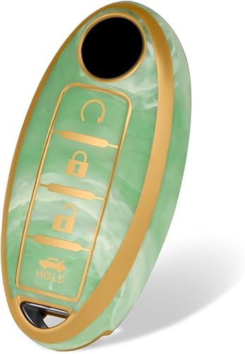 Miniatura 16 de Funda para llave de TPU suave con patrón dorado, protección de 360 grados, compatible con Nissan Altima Coupe Armada GTR Maxima Murano Cross