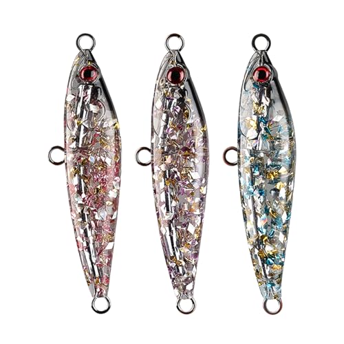 Anzuelos de cuchara – 3 piezas de equipo de lanzamiento con lentejuelas – Señuelo de agua dulce | para lagos, ríos, cuencas costeras, puertos y aguas saladas y dulces