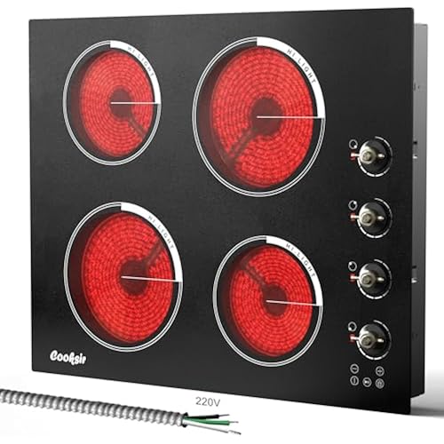 24 Inch Electric Cooktop 6000W 220V Built-in