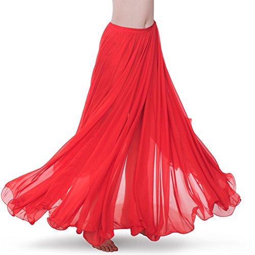 ROYAL SMEELA Bauchtanz Rock ATS Voile Flamenco Rock Damen Tanzrock Chiffon Maxirock Tanzkleid Kleidung Damen 25 Yard 720 Grad Großer Swing Röcke - 7...