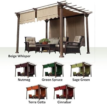 Garden Winds Universal Replacement Canopy Top Cover for Pergolas - Terra Cotta