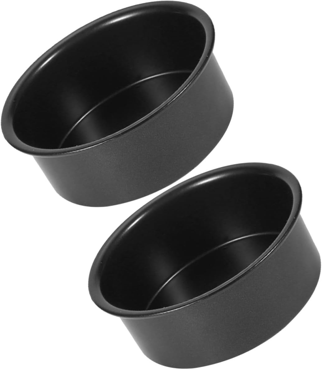 STOBAZA 2pcs Stainless Steel round Cake Mold for Mousse and Cookies, Black