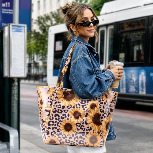 Image of KALIDI PVC Tote Bag Women Large Kraft Paper Travel Beach Bag Jelly Purses | Plastic Waterproof Oversize Shoulder Handbags Totebag for Casual Shopping Errands Everyday Daily Vacation Work Weekend