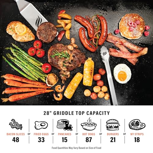 Blackstone 1517 28” Omnivore Griddle with Hard Cover, Powder Coated Steel, Black - image 6