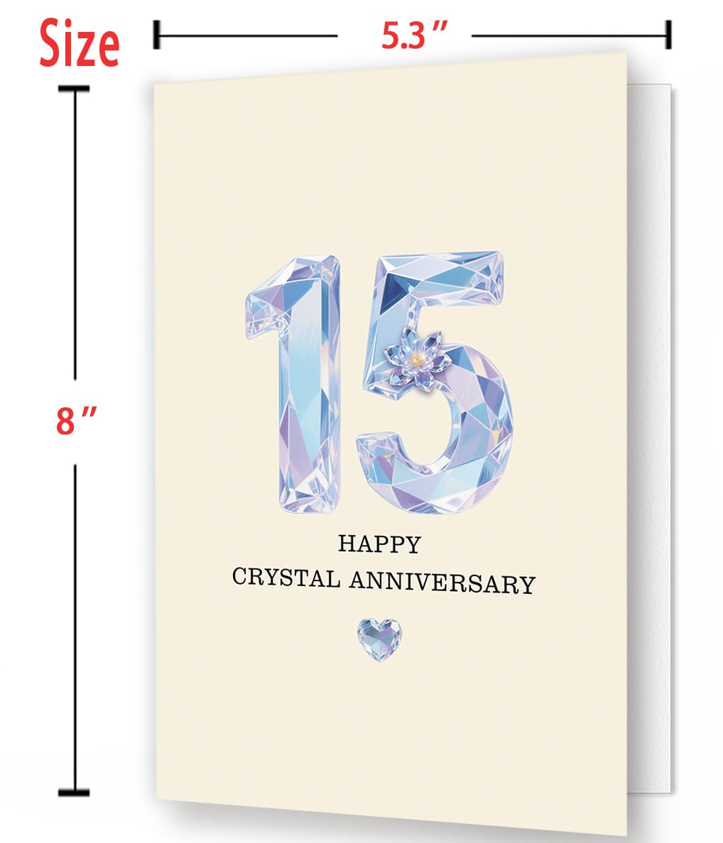 Amazon.com: Bestmelo 15 Year Anniversary Card,15th Anniversary