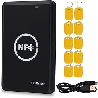 LIBO RFID NFC Duplicator ID/IC Card Reader Writer Encrypted Decoder USB Copier with 125KHz/13.56MHz Dual Frequency Writable Key fobs