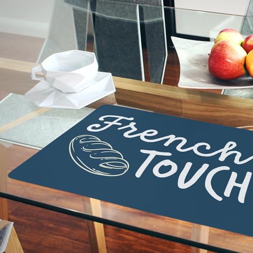 Sets de table bleu liège anti-tache grand format pour enfant