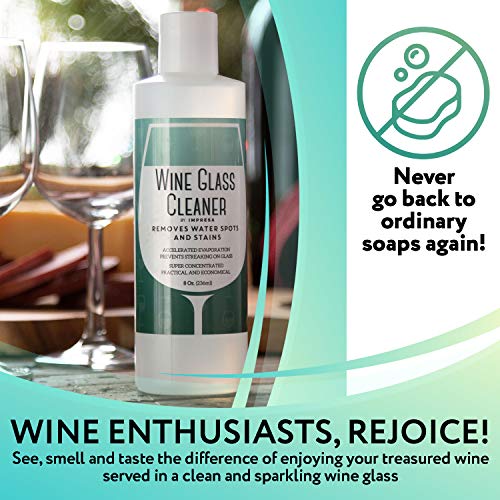 Impresa Concentrated Wine Glass Cleaning Liquid - Unscented - Eliminates Streaks - Removes Water Spots, Stains And Cloudy Glass - Great For The Wine Enthusiast - Made In Usa #TOP3