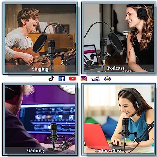 SKTEET Podcast Equipment Bundle, with BM800 Podcast Microphone and V8 Sound Card, Voice Changer - Audio Interface -Perfect for Recording, Singing, Streaming and Gaming (V8-Black) - Thumbnail 5