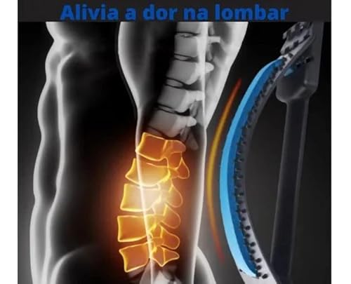 Apoio Encosto Lombar Massageador Para Alívio Postura Coluna Costas (Azul)