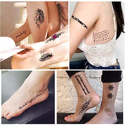 Yazhiji 32 Pieces/Lot Rich Tattoo Patterns Totem Flower Rose temporary tattoo stickers for women men boys girls sexy body art big arm tower drawing sunflower - Thumbnail 6